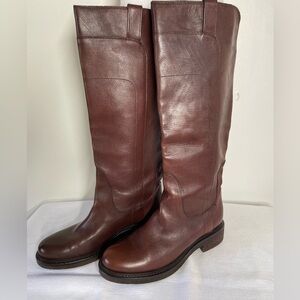 Boemos Made In Italy Brown Knee High Leather Riding Boots 38